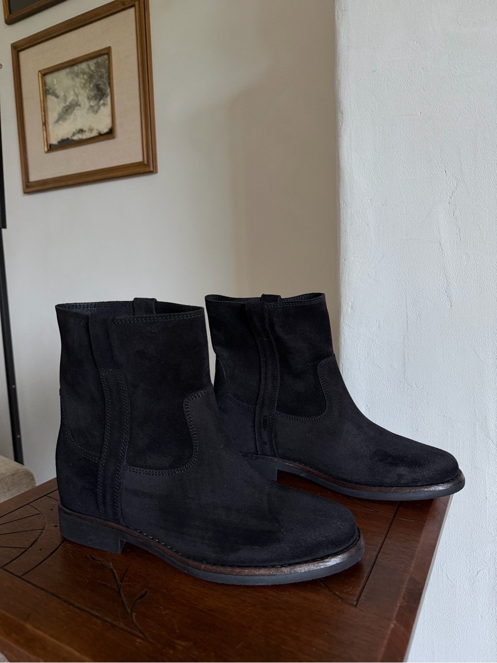 ISABEL MARANT Susie Suede Western Ankle Booties in Black sz 39 or W8.5